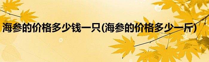 海参的价格多少钱一只 海参的价格多少一斤