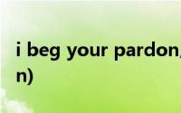 i beg your pardon用法(i beg your pardon)