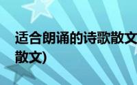 适合朗诵的诗歌散文三分钟(适合朗诵的诗歌散文)