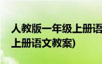 人教版一年级上册语文练习题(人教版一年级上册语文教案)