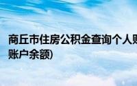 商丘市住房公积金查询个人账户(商丘市住房公积金查询个人账户余额)