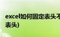 excel如何固定表头不动2007(excel如何固定表头)