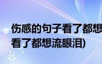 伤感的句子看了都想流眼泪短句(伤感的句子看了都想流眼泪)