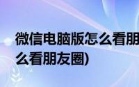 微信电脑版怎么看朋友圈权限(微信电脑版怎么看朋友圈)