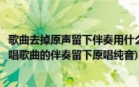 歌曲去掉原声留下伴奏用什么软件好(用什么软件可以去掉原唱歌曲的伴奏留下原唱纯音)