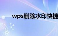 wps删除水印快捷键(WPS删除水印)