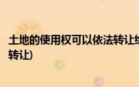 土地的使用权可以依法转让给他人吗(土地的使用权可以依法转让)