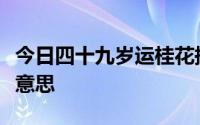 今日四十九岁运桂花换花夫妻白头偕老是什么意思