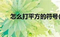 怎么打平方的符号(平方数符号怎么打)