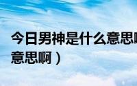 今日男神是什么意思啊是什么梗（男神是什么意思啊）