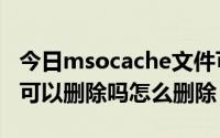 今日msocache文件可以删除吗（msocache可以删除吗怎么删除）