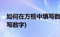 如何在方框中填写数字符号(如何在方框中填写数字)