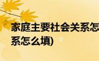 家庭主要社会关系怎么填写(家庭主要社会关系怎么填)