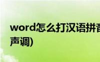 word怎么打汉语拼音声调(word拼音怎么打声调)