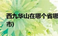 西九华山在哪个省哪个市(华山在哪个省哪个市)