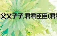 父父子子,君君臣臣(君君臣臣父父子子的意思)