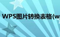 WPS图片转换表格(wps图片表格转换excel)