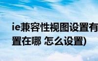 ie兼容性视图设置有什么用(IE兼容性视图设置在哪 怎么设置)