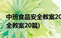 中班食品安全教案20篇活动过程(中班食品安全教案20篇)