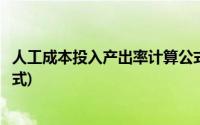 人工成本投入产出率计算公式为(人工成本投入产出率计算公式)