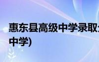 惠东县高级中学录取分数线2022(惠东县高级中学)