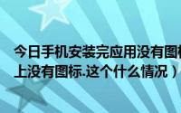 今日手机安装完应用没有图标（手机安装了应用后但是桌面上没有图标.这个什么情况）