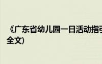 《广东省幼儿园一日活动指引》(广东省幼儿园一日活动指引全文)