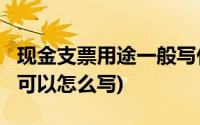 现金支票用途一般写什么?(现金支票上的用途可以怎么写)