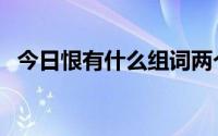 今日恨有什么组词两个字（恨有什么组词）