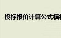 投标报价计算公式模板(投标报价计算公式)