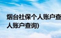 烟台社保个人账户查询系统(烟台社保查询个人账户查询)