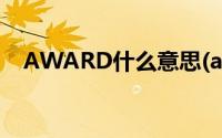 AWARD什么意思(awarded是什么意思)