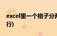 excel里一个格子分两行(excel一个格子分两行)