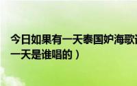 今日如果有一天泰国妒海歌词（泰剧《妒海》主题曲如果有一天是谁唱的）