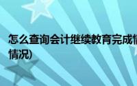 怎么查询会计继续教育完成情况(怎样查询会计继续教育完成情况)