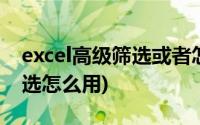 excel高级筛选或者怎么用(excel中的高级筛选怎么用)