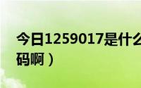 今日1259017是什么号码（12590是什么号码啊）