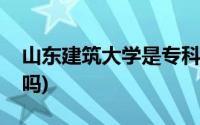 山东建筑大学是专科吗(山东建筑大学专科有吗)