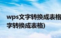 wps文字转换成表格时行数不能编辑(wps文字转换成表格)