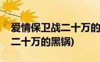 爱情保卫战二十万的黑锅是哪一期(爱情保卫二十万的黑锅)