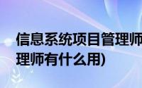 信息系统项目管理师好考吗(信息系统项目管理师有什么用)