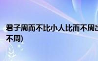 君子周而不比小人比而不周出自哪里(君子周而不比小人比而不周)