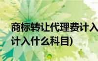 商标转让代理费计入什么科目(商标转让费用计入什么科目)