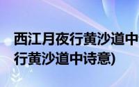 西江月夜行黄沙道中诗意简短20字(西江月夜行黄沙道中诗意)