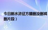 今日新水浒征方腊删没删减（求《新水浒传》征方腊部分被删片段）