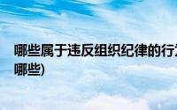 哪些属于违反组织纪律的行为?(属于违反组织纪律的行为有哪些)