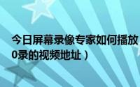 今日屏幕录像专家如何播放（怎么找到用屏幕录像专家 V6.0录的视频地址）