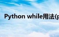 Python while用法(python while的用法)