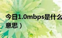 今日1.0mbps是什么意思（100.0Mbps什么意思）