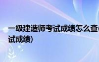 一级建造师考试成绩怎么查(如何查询2015年一级建造师考试成绩)